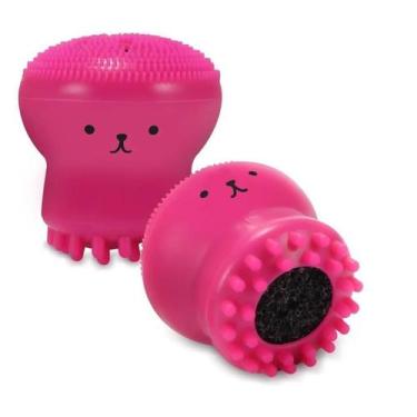 Imagem de Esponja De Silicone Para Limpeza Facial Formato Polvo Rosa - An Guo Er