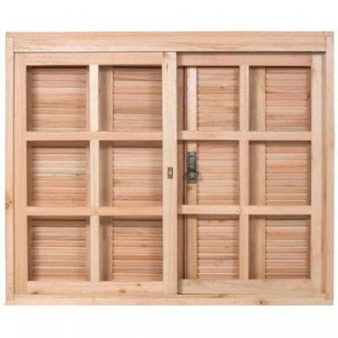 Imagem de Janela de Madeira Veneziana 100x150cm com Caixilho 14cm Ewk 130 Rondos