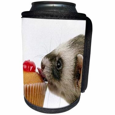 Imagem de 3dRose Embalagem térmica para garrafa, 26,7 x 11,4 cm, furão comendo cupcake