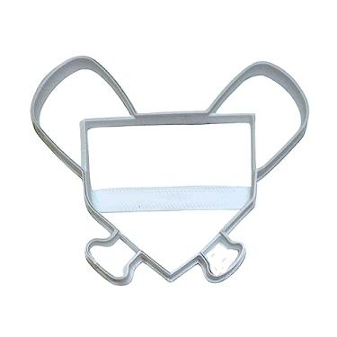 Imagem de Prato de casa de beisebol taco de beisebol diamante base de areia parque de bola MLB ocasião especial cortador de biscoito ferramenta de cozimento 3D impresso em 3D feito nos EUA PR2540