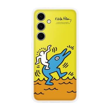 Imagem de Samsung Capa para celular Galaxy S24 FE Flipsuit, cartão interativo incluído sincroniza com tela, personalizável para diferentes designs de exibição, versão dos EUA, amarelo
