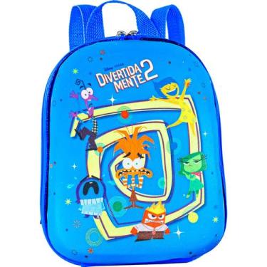 Imagem de Mochila Escolar Lancheira Divertidamente Disney Infantil Bolsa Azul Me