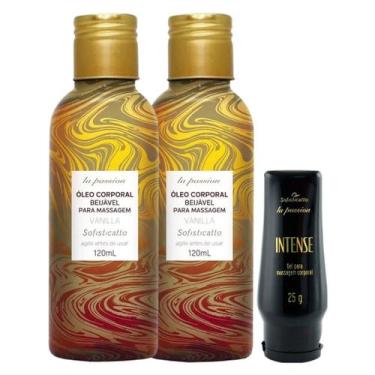 Imagem de Gel Intense Para Massagem Corporal + 2 Óleo de Massagem Beijável Sensa