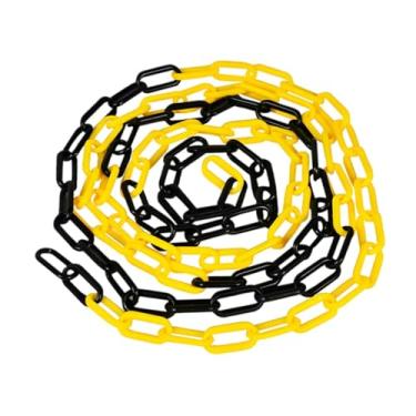 Imagem de MERIGLARE Link de barreira de corrente de tráfego, conector de cones de tráfego, link seguro, profissional, barreira de estacionamento para cones de tráfego, Amarelo Preto