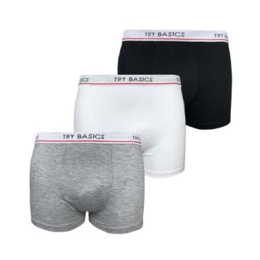 Imagem de Kit 3 Cuecas Boxers Infantil Box Algodão Cotton Conforto - Polo Basic,