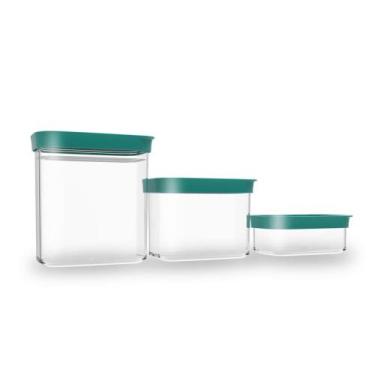 Imagem de Kit Conjunto Cozinha 3 Potes Herméticos 90 de Acrílico para Mantimento