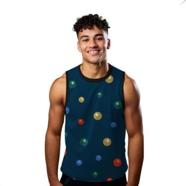 Imagem de Camiseta Regata Verão Estilo Moda Praia Bolinhas Natal Coloridas Enfei