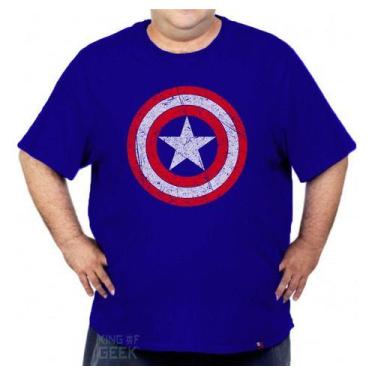 Imagem de Camiseta Capitão América Escudo Plus Size Camisa Grande - KING OF GEEK