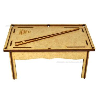 Imagem de Mesa de Sinuca para Casa Boneca 20x12x9,5 Laser Mdf Madeira - ATACADÃO