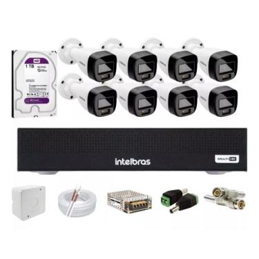 Imagem de Kit Intelbras 8 Full Color Vhd 1120b Dvr 8 Mhdx 1008c Hd/1tb