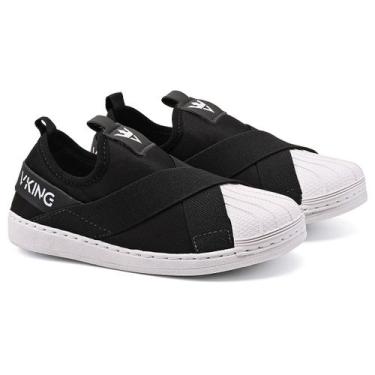 Imagem de Tênis escolar menino menina unissex slip Vking do 17 ao 33, Preto, Bra