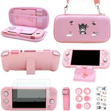 Imagem de GUTIAL Pacote De Acessórios Para Nintendo Switch Lite - Kit De Acessórios Fofos Kawaii Ns Lite Para Meninos E Crianças Com Estojo De Transporte, Capa De Desenho Animado, Protetor De Tela, Suporte
