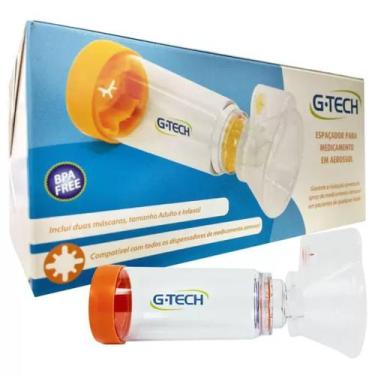 Imagem de Espaçador para aerossol G-Tech Clear com  2 Máscaras (adulto e infanti