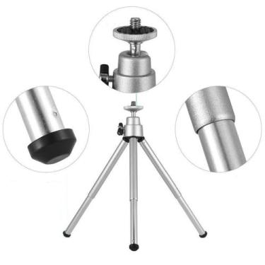Imagem de Mini Tripé De Mesa Para Câmeras Compactas Leves E Webcam em Aluminio  