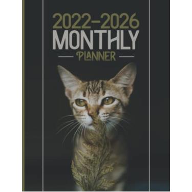 Imagem de 2022-2026 Monthly Planner: 5 Year Calendar Notebook For Women & Men - Appointment Schedule Organizer 2022-2026 - A4 - Pretty Cover Design For Cat ... - 60 Month Agenda Schedule With To-Do Lists