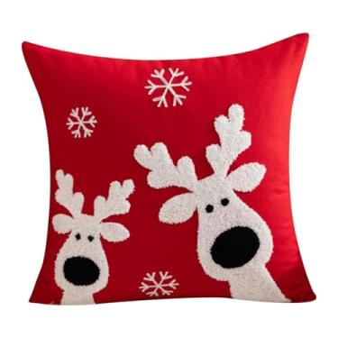 Imagem de Kuntesetty Capa de Almofada de Natal Decoração de Natal Capa de Almofada Capa de Almofada para o Inverno, Cabeça de Alce