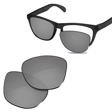 Imagem de Glintbay Lentes de óculos de sol de substituição 100% precisas para Oakley Frogskins OO9013 - Espelhado prateado metálico polarizado