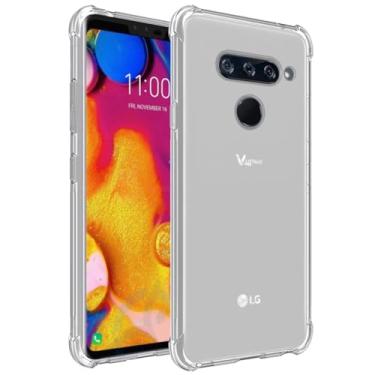 Imagem de Wanyuexes Capa para LG V40, capa V40 ThinQ LMV405QA7 LM-V405QA7, capas de telefone TPU macias e transparentes, capa protetora de silicone fina à prova de choque transparente para LG V40 ThinQ Crystal