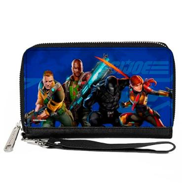 Imagem de Buckle-Down Carteira GI Joe, Bifold, GI Joe Unit Agents Group Pose e Logo Blues, Couro Vegano, Azul, 7.5"x4.5", Casual