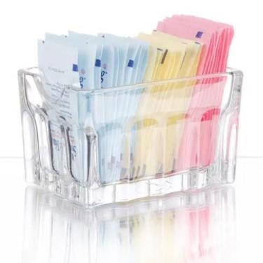 Imagem de Porta Sachê de Vidro Faces Lyor 6,5x5 Açucar Adoçante, Transparente