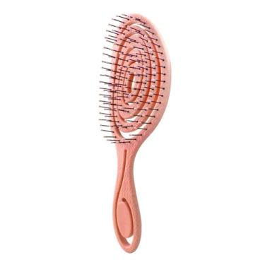 Imagem de 1 peça Pente de massagem Pente de cabelo emaranhado Escova de cabelo desembaraçadora Oco Escovas de cabelo cacheado molhado Pente Ferramentas de estilo de salão (laranja)