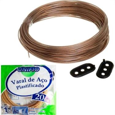 Imagem de Varal De Aco Revestido Pvc Unifio 1,65Mm Com 20M - Kit C/12 Pecas