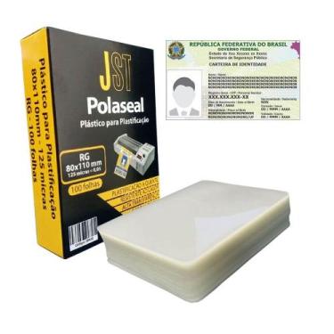 Imagem de Plástico para Plastificação - RG 80x110mm - 100 Folhas - JST