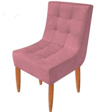 Imagem de Conjunto 2 Cadeiras Estofadas Sala De Jantar Camily Suede Rosa