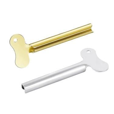 Imagem de 2 peças de chaves de espremedor de pasta de dente em tubo de metal para tinta de cabelo distribuidor de rolo de chave distribuidor de rolo de chave de processamento durável, segurança de banheiro,