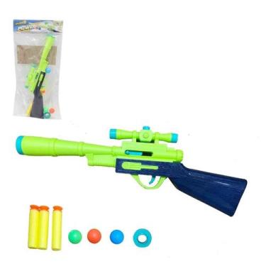 Imagem de Lança Dardos Arminha Pistola Sniper Infantil Com Bolas 8 Pç - Wellmix