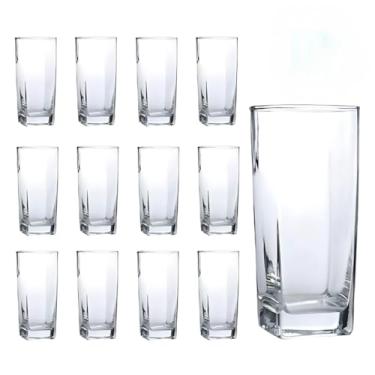 Imagem de Jogo De 6 Copos Vidro Bali Quadrado Luxo Transparente 320ml(6 Copos)