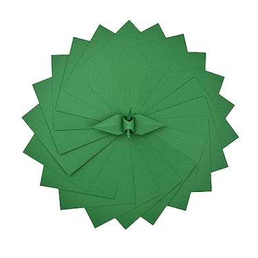 Imagem de Papel com 100 folhas de origami, cor dupla face, verde escuro, 7,62 x 7,62 cm, quadrado de fácil dobra para papel dobrável, guindastes de origami, papel para scrapbook (S24 verde escuro)
