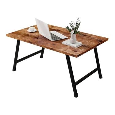 Imagem de Mesa de centro retangular dobrável – Mesa dobrável elegante e funcional para sala de estar, design compacto com moldura resistente, ideal para apartamentos, escritórios e espaços pequenos, fácil