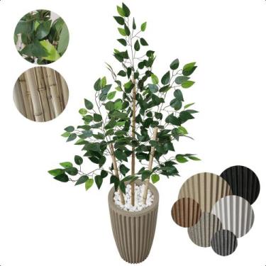 Imagem de Bambu da Sorte Artificial Japones Grande com Vaso Decoração - Flor de 
