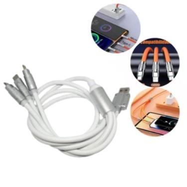 Imagem de Cabo De Carregamento Triplo 3 Em 1 Ultra Rápido 120w Premium - ECOODA,
