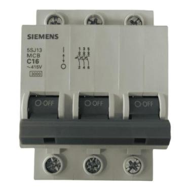 Imagem de Disjuntor trifásico tripolar mini din curva c 5sj1 16a siemens