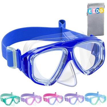 Imagem de Vvinca Óculos De Natação Com Proteção Nasal, Máscara Mergulho Infantil Snorkel, Tira Tecido Elástico, Visão Clara 180°, Uv Antiembaçante, Lentes Anti-Quebra, Para Piscina Meninos E Meninas 3 A 14 An
