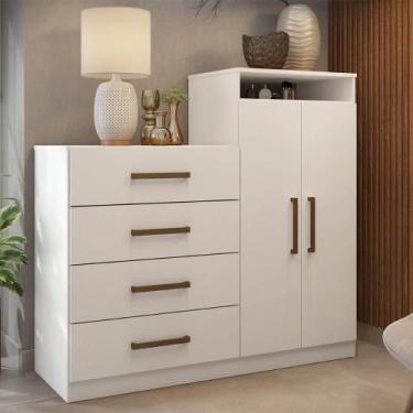 Imagem de Cômoda 4 Gavetas 2 Portas 1 Nicho Latida - Demobile, Branco