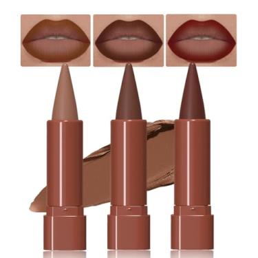 Imagem de JUAAZIN 3 Peças De Batom Gradiente Fosco, Lápis Delineador Labial, Contorno Impecável, Efeito Ombré Gradual, Batom Para Mulheres, Longa Duração, À Prova D'Água, À Prova De Manchas, 01#+05#+08#