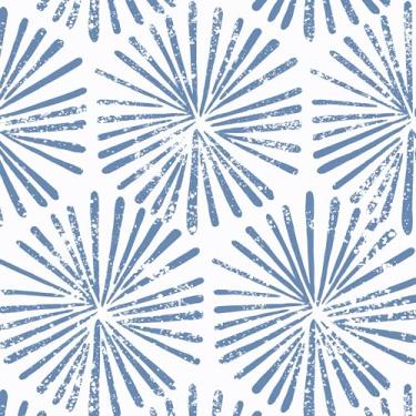 Imagem de Guvana Papel de parede azul e branco de 43 cm × 1590 cm, papel de parede azul e branco, papel de parede geométrico, autoadesivo, removível para sala de estar, armários e decoração de quarto