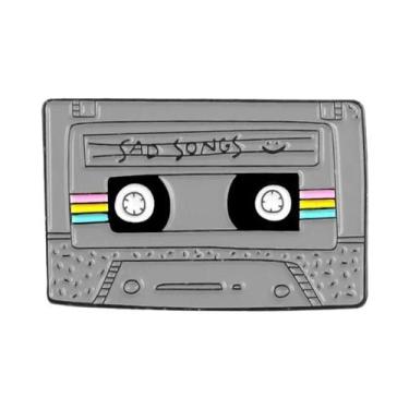 Imagem de Cassete de Fita Magnética Retrô - Broche de Lapela Vintage Anos 80, XZ