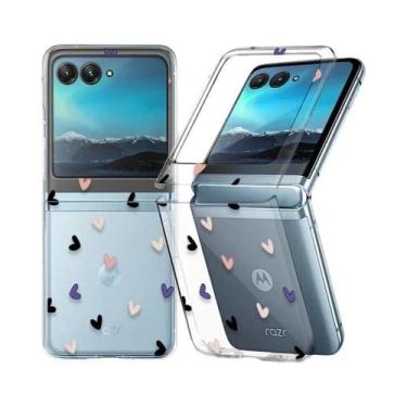 Imagem de Capa Transparente Anti-Choque com Padrão Floral para Motorola Razr 40/