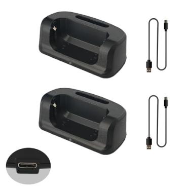Imagem de Pacote com 2 bases de carregamento de rádio bidirecionais KD-C1 USB-C para carregador de mesa T20 Walkie Talkie RT22S com 1 par de cabos de carregador tipo C