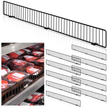 Imagem de Yaocom 10 peças de prateleira de gôndola de varejo trilho de proteção de arame frontal 91,4 cm x 7,6 cm guarda de supermercado de metal resistente preto organizador de commodities realçador de