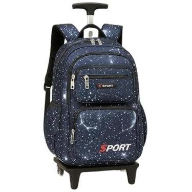 Imagem de Mochila rodinhas carrinho Escolar Infantil Impermeável com Múltiplos Compartimentos, para meninos 7-13 Anos