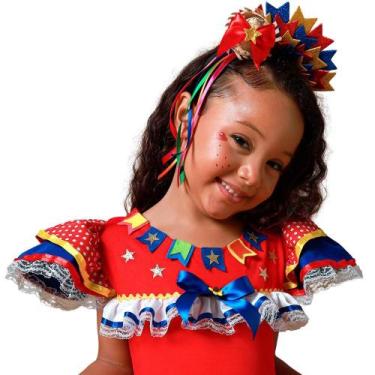 Imagem de Tiara Festa Junina Infantil de Luxo Bandeirinhas e Chapéu - Fantasias 