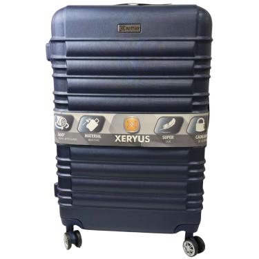 Imagem de Mala Grande Viagem Xeryus Tamanho 28 Resistente Abs Azul Cadeado Rodas 360