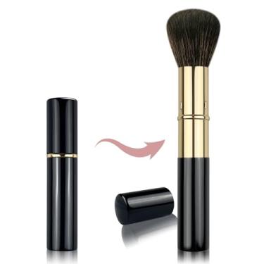 Imagem de Pincel de maquiagem retrátil, pincel de pó Kabuki para viagem, pincel retrátil, para blush, bronzeador, polimento, marca-texto, cosméticos em pó impecáveis, adequado para viagens