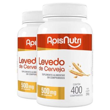 Imagem de Kit 2 Levedo De Cerveja Apisnutri 400 Comprimidos 500Mg