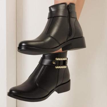 Imagem de Bota Feminina Country Casual Montaria Cano Baixo Coturno Coturno Elega
